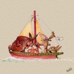 le lapin marron <br>le lapon marin